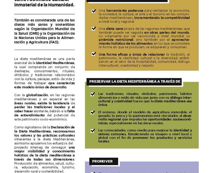 La #dietamediterránea es reconocida por la UNESCO como Patrimonio Cultural inmaterial de la Humanidad. Es considerada una de las dietas más sanas y sostenibles. Desde #manzanillaolive defendemos esta #dieta y nos comprometemos a revitalizar la #economía, la #sociedad, la #cultura