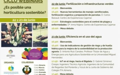 Webinar 22 y 23 de junio del Consejo de Ingenieros Agrícolas: ¿Es posible una horticultura sostenible?