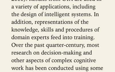 One of the more interesting assertions in Accelerated Expertise (that made me dig up the references) is this idea that ‘designer-centric’ product/system design is suboptimal.
You want ‘expertise-centric’ product design instead.