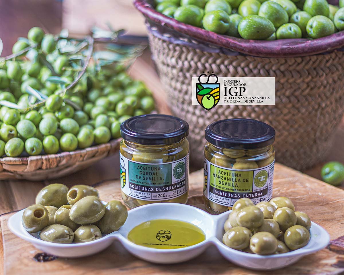 Aceitunas Manzanilla y Gordal de Sevilla con sello IGP
