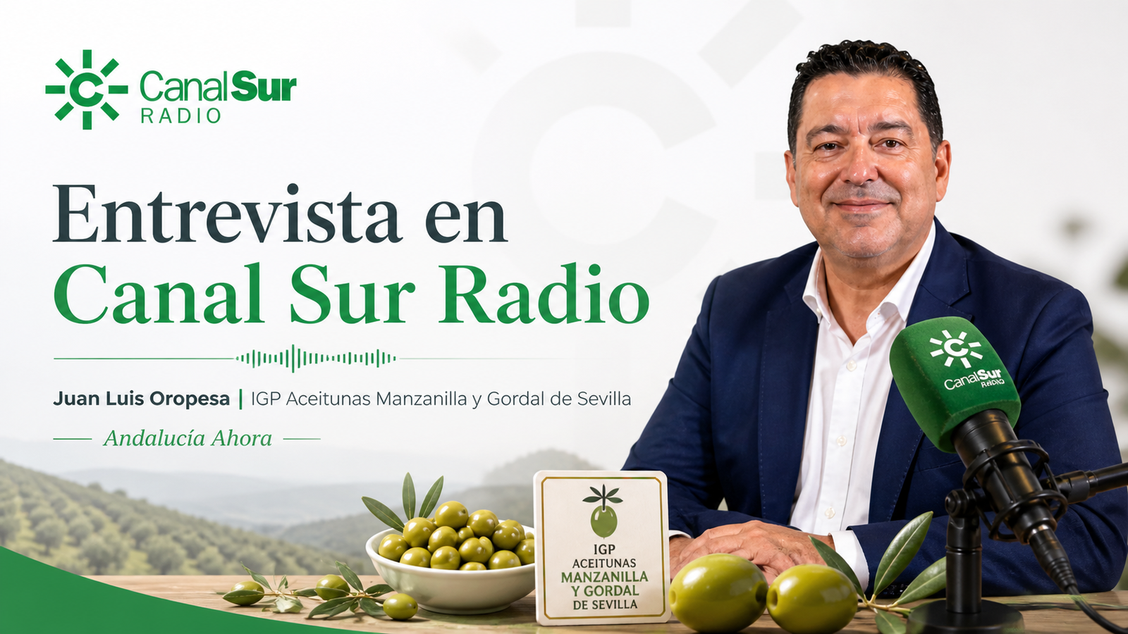 entrevista a Juan Luis Oropesa en Canal Sur sobre Aceitunas Manzanilla y Gordal de Sevilla con IGP