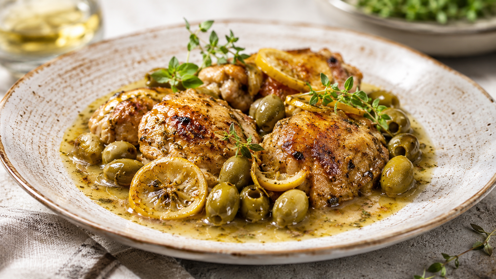 Receta de pollo al limón con aceituna Manzanilla de sevilla Pollo al limón con Aceitunas Manzanilla de Sevilla