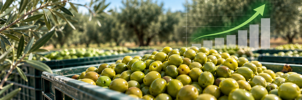 Existencias de aceituna de mesa en España antes del inicio de la campaña 2026/27.