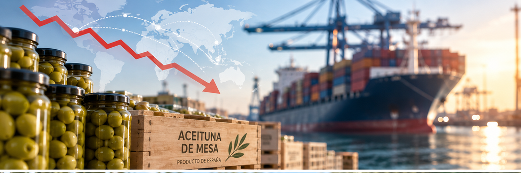 Mercado de la aceituna de mesa: exportaciones españolas y comercio internacional.
